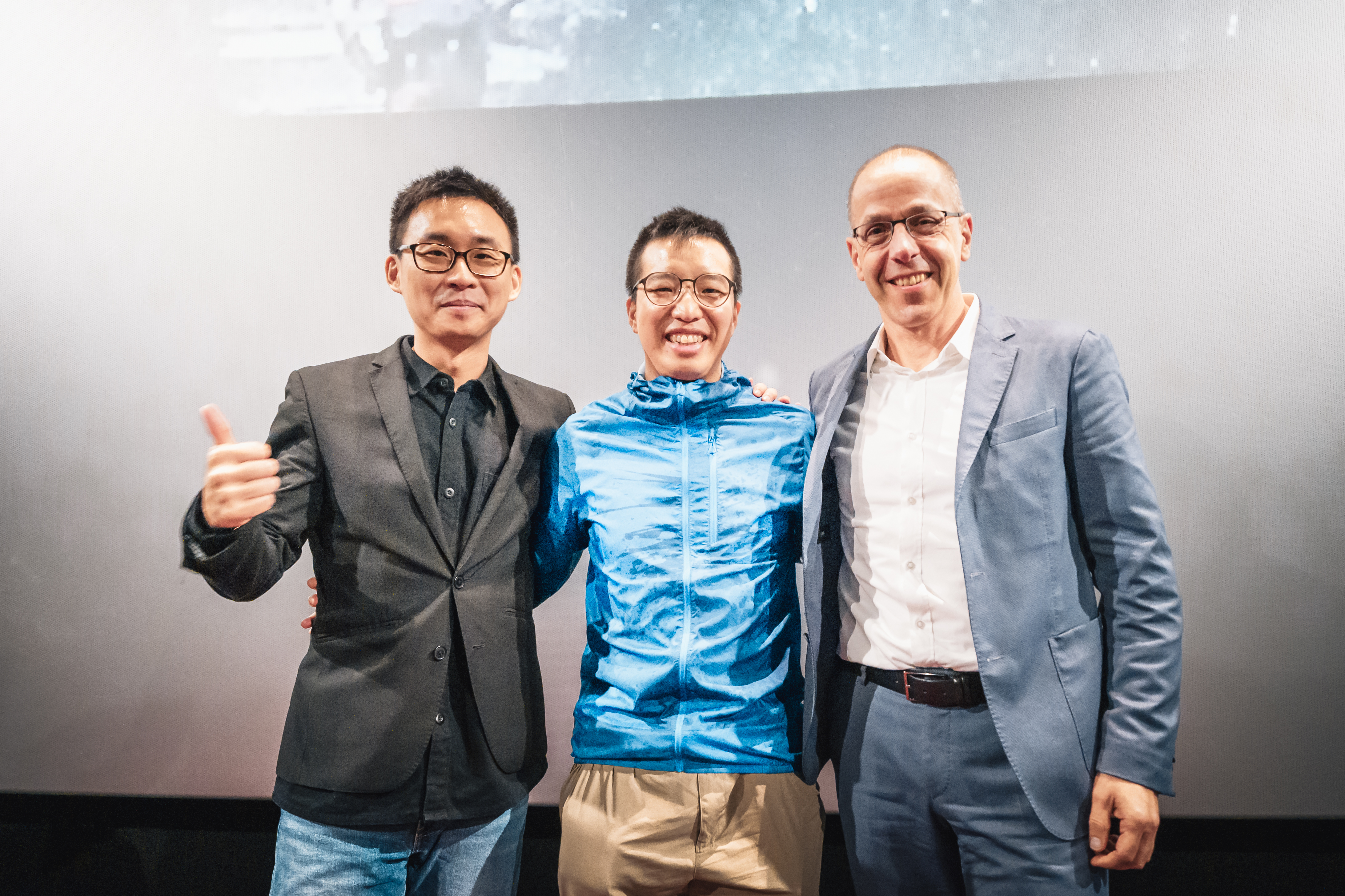 From Left - Tony, a moderator of the filming sharing, Jacky Leung, the first sub-50 Four Trails Finisher, Andre Blumberg, Founder of Four Trails Ultra Challenge